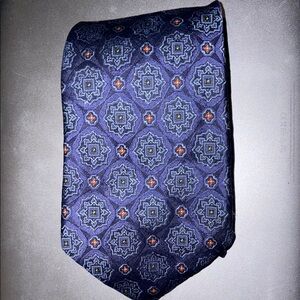 Robert Talbott Chelsea Tie Royal Blue Silk Tie with Intricate Pattern and Sheen